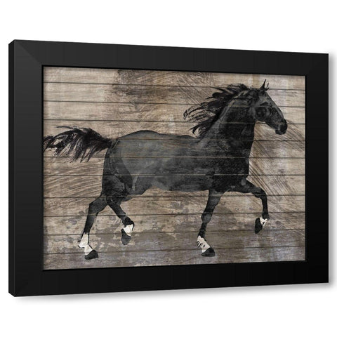 Barnwood Horse Black Modern Wood Framed Art Print by Knutsen, Conrad