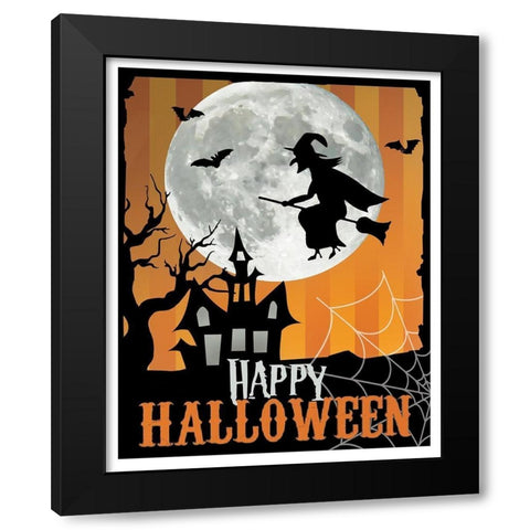 Halloween Night Black Modern Wood Framed Art Print with Double Matting by Donovan, Maria