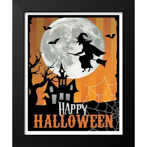 Halloween Night Black Modern Wood Framed Art Print by Donovan, Maria