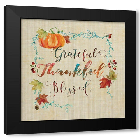 Fall Grateful Black Modern Wood Framed Art Print with Double Matting by Robinson, Carol