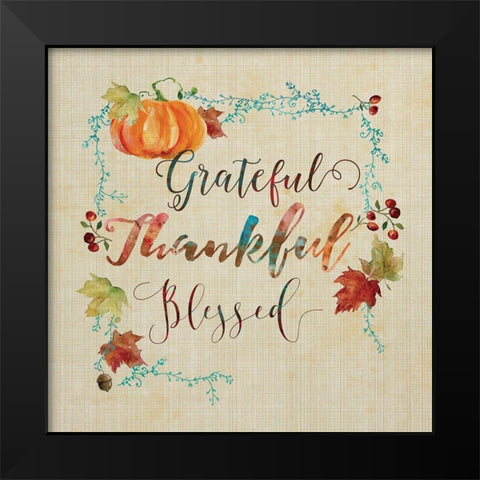 Fall Grateful Black Modern Wood Framed Art Print by Robinson, Carol