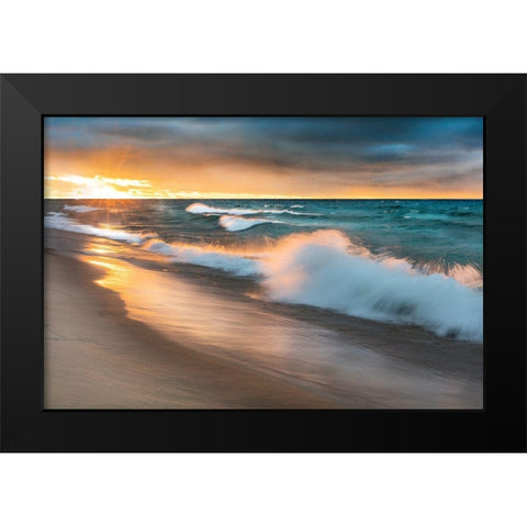 Miners Beach Light Black Modern Wood Framed Art Print by Delimont, Danita
