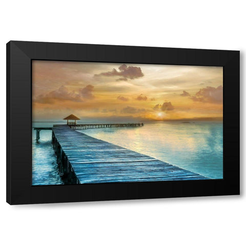 Island Time Black Modern Wood Framed Art Print by Calascibetta, Mike