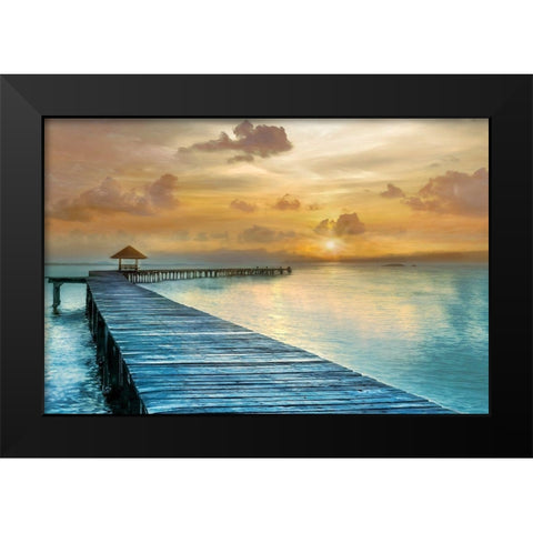 Island Time Black Modern Wood Framed Art Print by Calascibetta, Mike