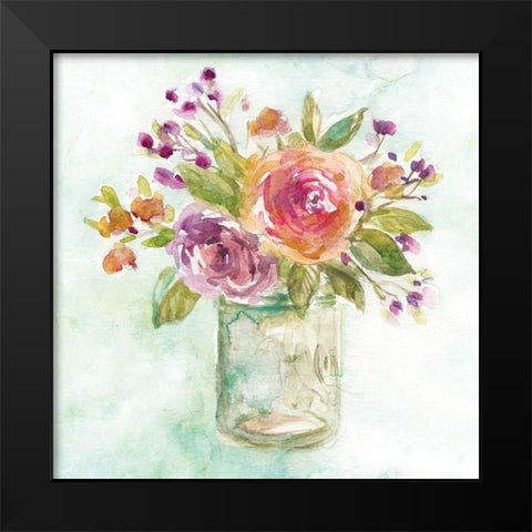 Summer Roses Black Modern Wood Framed Art Print by Robinson, Carol