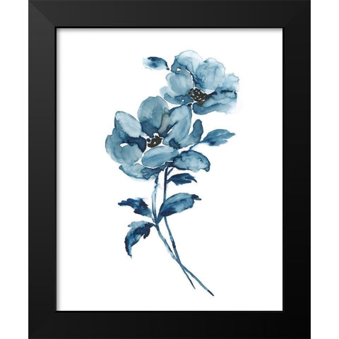 Blue Botanique I Black Modern Wood Framed Art Print by Nan