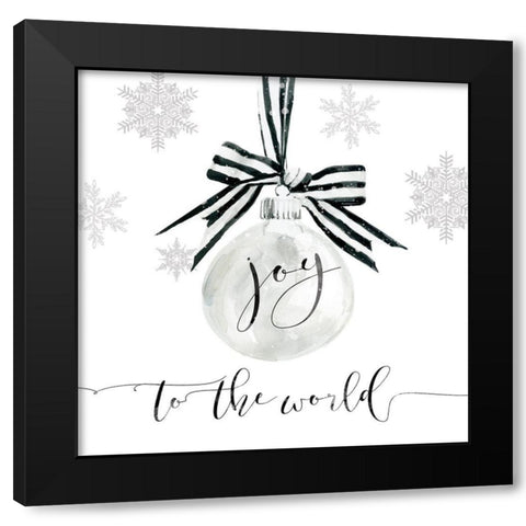 Joy Ornament Black Modern Wood Framed Art Print with Double Matting by Robinson, Carol