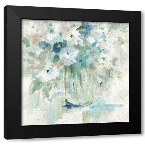 Blooming Whispers Black Modern Wood Framed Art Print by Robinson, Carol