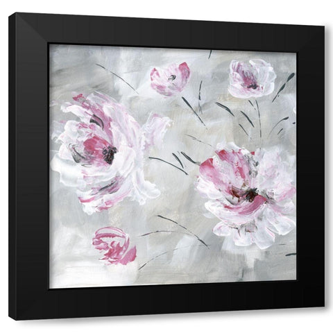 Blush Bloom I Black Modern Wood Framed Art Print with Double Matting by Craven, Katrina