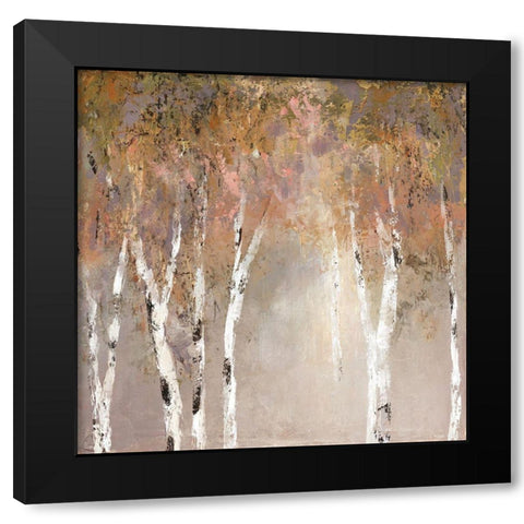 Sunlit Birch II Black Modern Wood Framed Art Print with Double Matting by Robinson, Carol