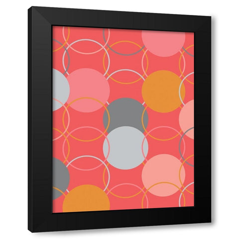 Geometric Circles Black Modern Wood Framed Art Print by Carpentieri, Natalie