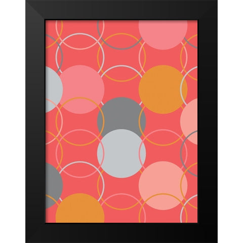 Geometric Circles Black Modern Wood Framed Art Print by Carpentieri, Natalie