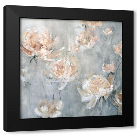Rose Mist Black Modern Wood Framed Art Print with Double Matting by Robinson, Carol