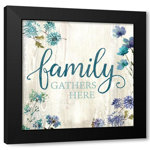 Family Gathers Black Modern Wood Framed Art Print by Knutsen, Conrad