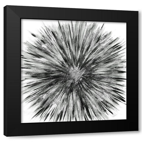 Staccato Bloom Black Modern Wood Framed Art Print by Craven, Katrina