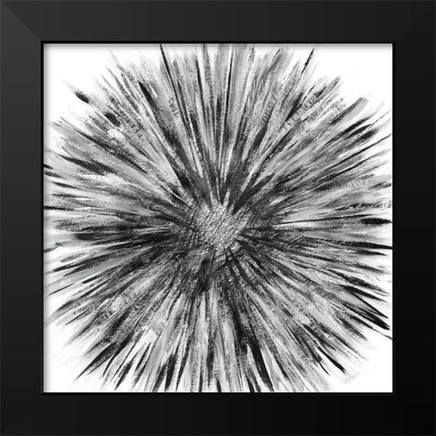 Staccato Bloom Black Modern Wood Framed Art Print by Craven, Katrina