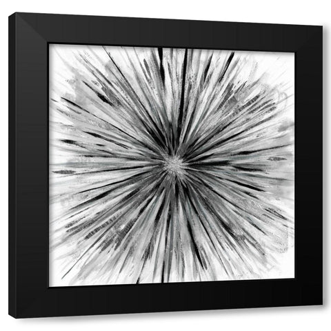 Staccato Burst Black Modern Wood Framed Art Print by Craven, Katrina
