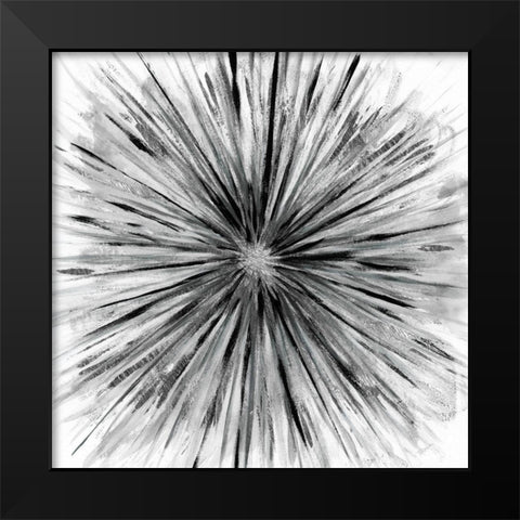 Staccato Burst Black Modern Wood Framed Art Print by Craven, Katrina