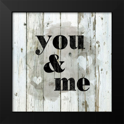 Wood Stencil You and Me Black Modern Wood Framed Art Print by Robinson, Carol