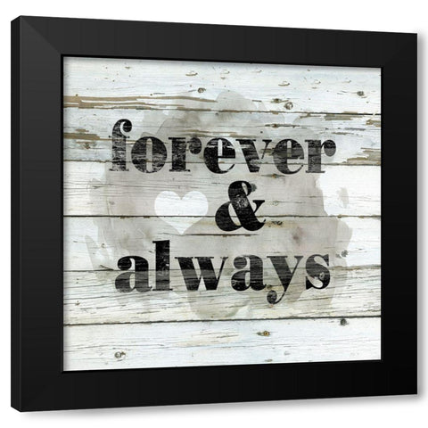 Wood Stencil Forever Black Modern Wood Framed Art Print with Double Matting by Robinson, Carol