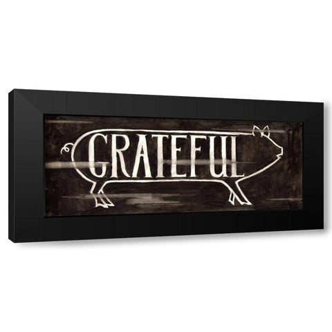 Grateful Pig Black Modern Wood Framed Art Print with Double Matting by Halm, Carol