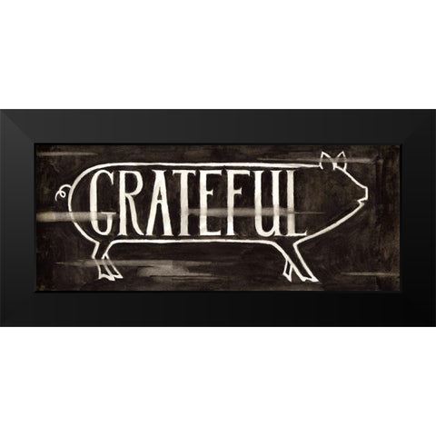 Grateful Pig Black Modern Wood Framed Art Print by Halm, Carol