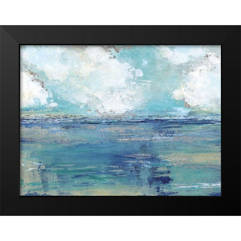 Oceans Away Black Modern Wood Framed Art Print by Tava Studios