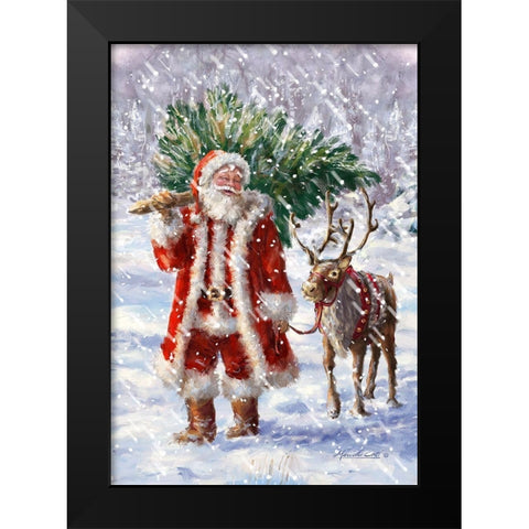 North Pole Tree Black Modern Wood Framed Art Print by Corti, Marcello