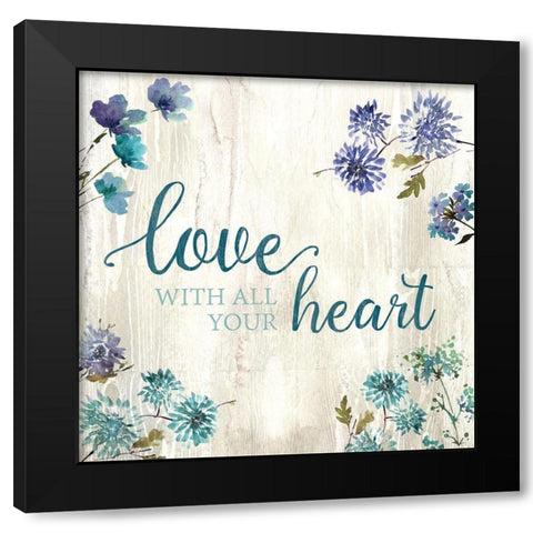 All Your Heart Black Modern Wood Framed Art Print with Double Matting by Knutsen, Conrad