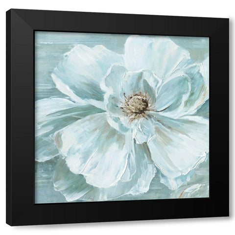 Blue Bloomin Black Modern Wood Framed Art Print by Swatland, Sally