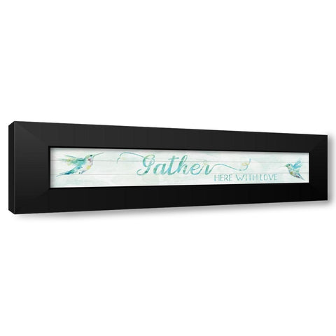 Gather Here Black Modern Wood Framed Art Print with Double Matting by Robinson, Carol