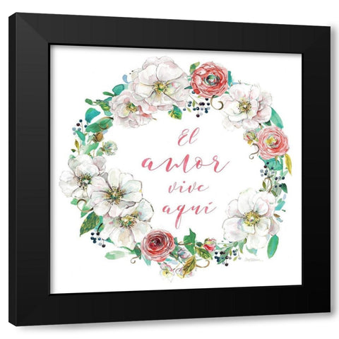 El Amor Black Modern Wood Framed Art Print by Robinson, Carol