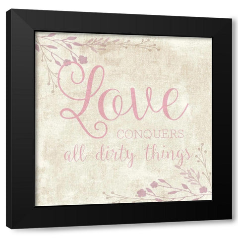 Love Conquers Black Modern Wood Framed Art Print by Murray, Amanda