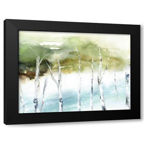 Ethereal Birch Black Modern Wood Framed Art Print with Double Matting by Nan