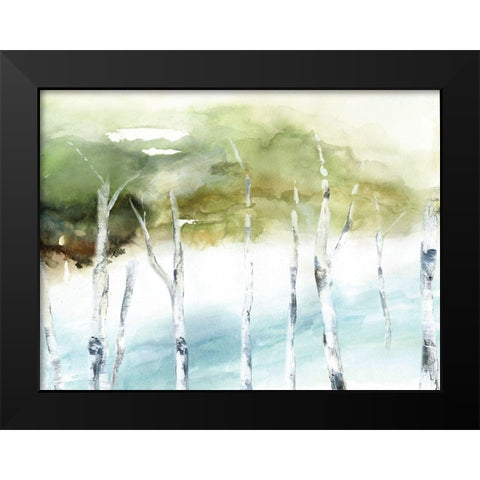 Ethereal Birch Black Modern Wood Framed Art Print by Nan