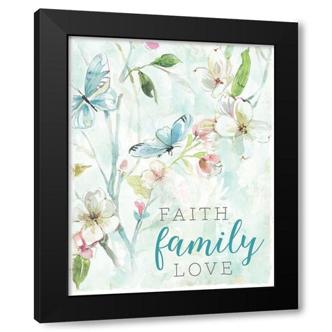 Faith Family Black Modern Wood Framed Art Print with Double Matting by Robinson, Carol