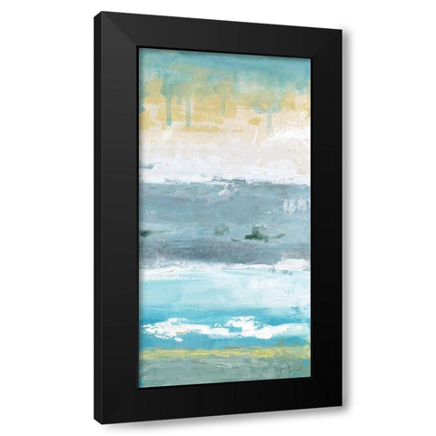 Beach Walk II Black Modern Wood Framed Art Print by Tava Studios