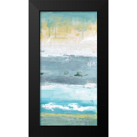 Beach Walk II Black Modern Wood Framed Art Print by Tava Studios