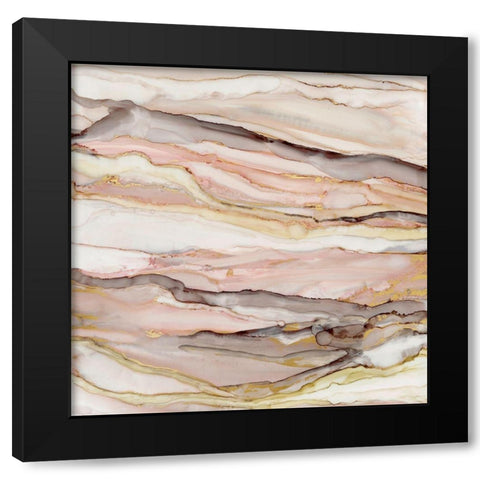 Graceful Marble Black Modern Wood Framed Art Print with Double Matting by Robinson, Carol