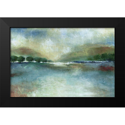 Mountain Pass Black Modern Wood Framed Art Print by Tava Studios