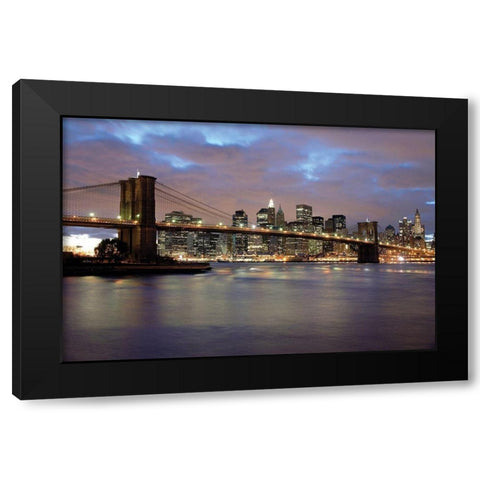 Night View Black Modern Wood Framed Art Print with Double Matting by Delimont, Danita