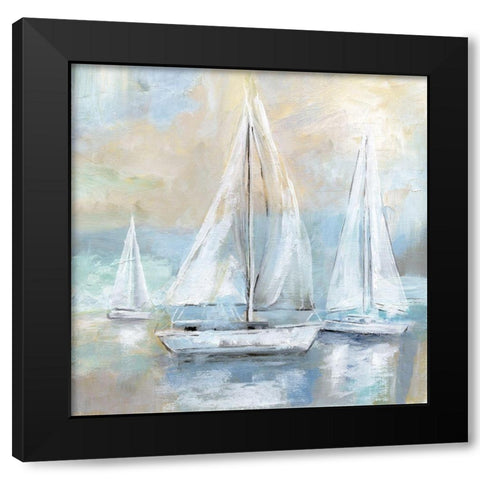 Sail Away Black Modern Wood Framed Art Print by Nan