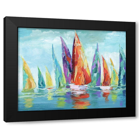 Fine Day Sailing I Black Modern Wood Framed Art Print with Double Matting by Nan