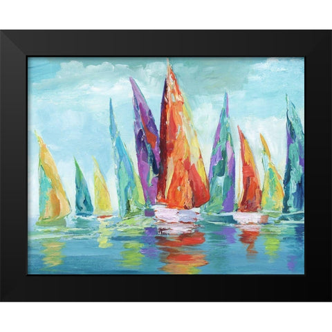 Fine Day Sailing I Black Modern Wood Framed Art Print by Nan