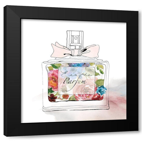 Chic Flower Black Modern Wood Framed Art Print by Robinson, Carol