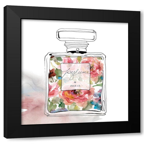 Chic Flower Black Modern Wood Framed Art Print by Robinson, Carol