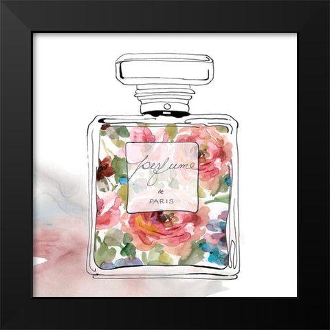 Chic Flower Black Modern Wood Framed Art Print by Robinson, Carol