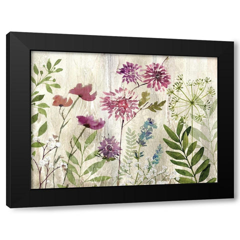 Meadow Flowers Black Modern Wood Framed Art Print by Knutsen, Conrad