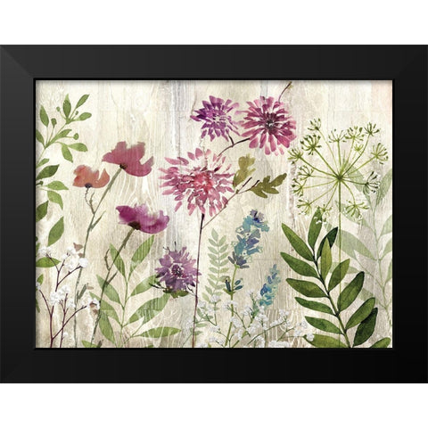 Meadow Flowers Black Modern Wood Framed Art Print by Knutsen, Conrad