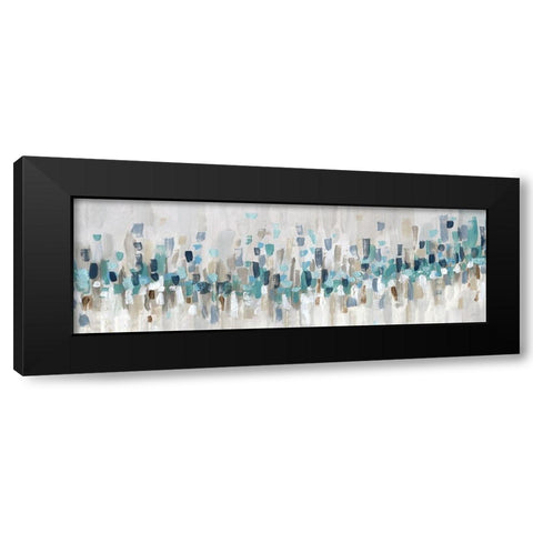 Blue Staccato Black Modern Wood Framed Art Print by Craven, Katrina